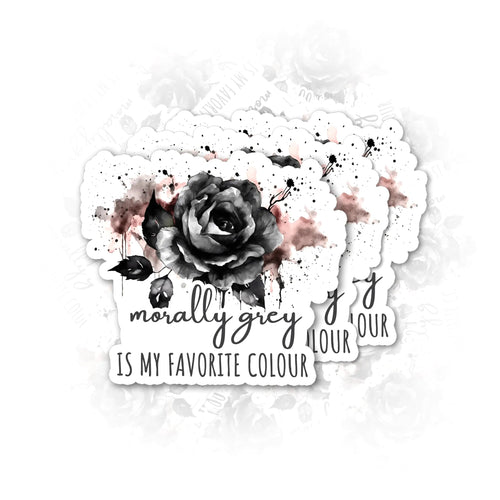 3Pc Bookish Vinyl Decal Set - Morally Grey, Rose Theme for Laptops & Bottles HejK.com Marketplace LLC