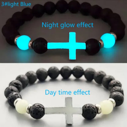 Luminous Volcanic Rock Cross Bracelet HejK.com Marketplace LLC