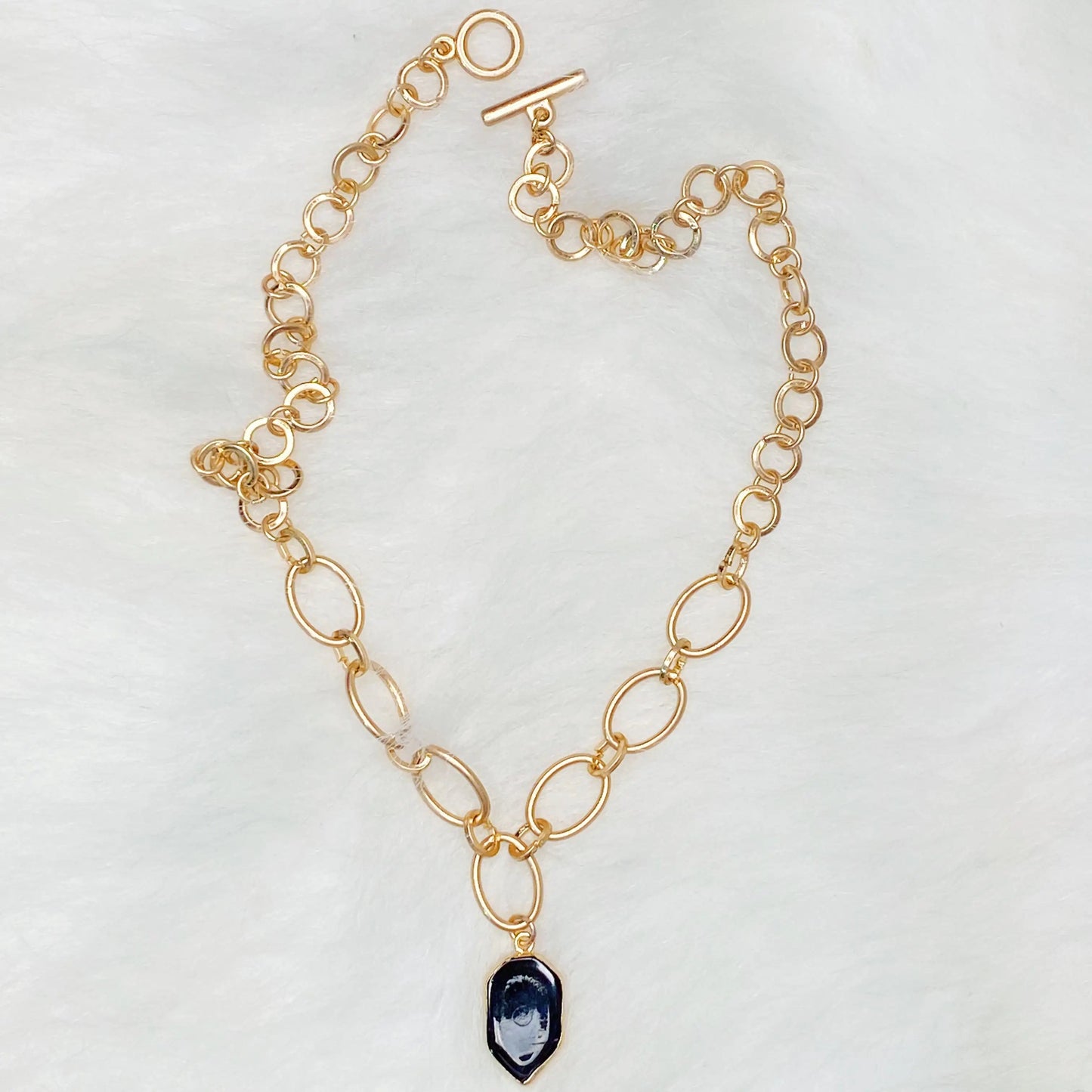 Heart Of Natural Stone Necklace, Black WEM Support (www.WEM.support)