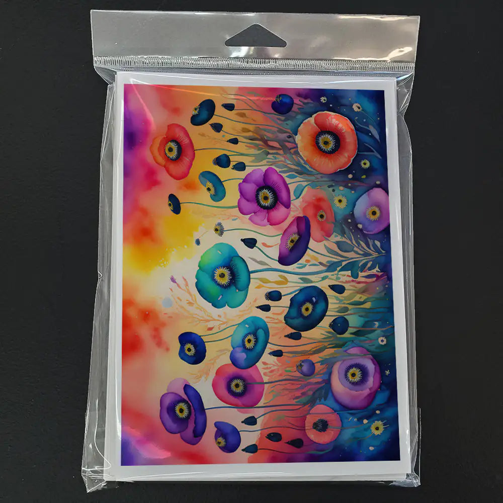 Anemones in Color Greeting Cards Pack of 8 WEM Support (www.WEM.support)