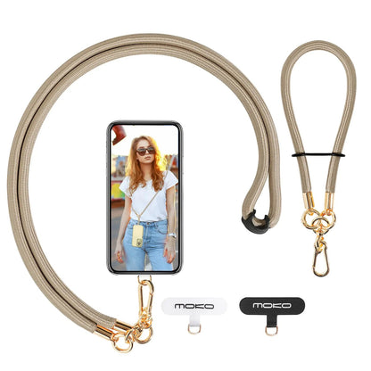 MoKo Crossbody Phone Lanyard, Adjustable Cell Phone Lanyard, Premium 8mm Thick Rope Mobile Phone Lanyard for iPhone, Samsung,and More | Phone Neck Strap×1, Wrist Strapx1, Lanyard Patch×2, Black HejK.com