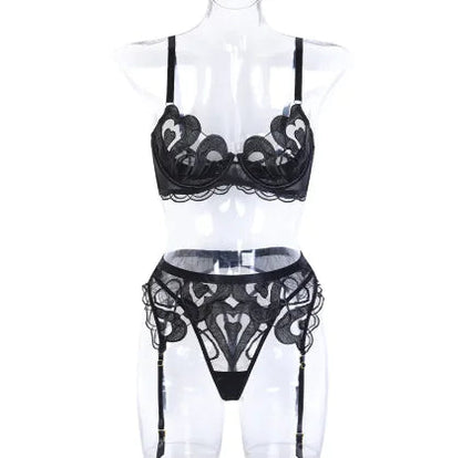 Set Of Mesh Embroidered Lingerie HejK.com Marketplace LLC