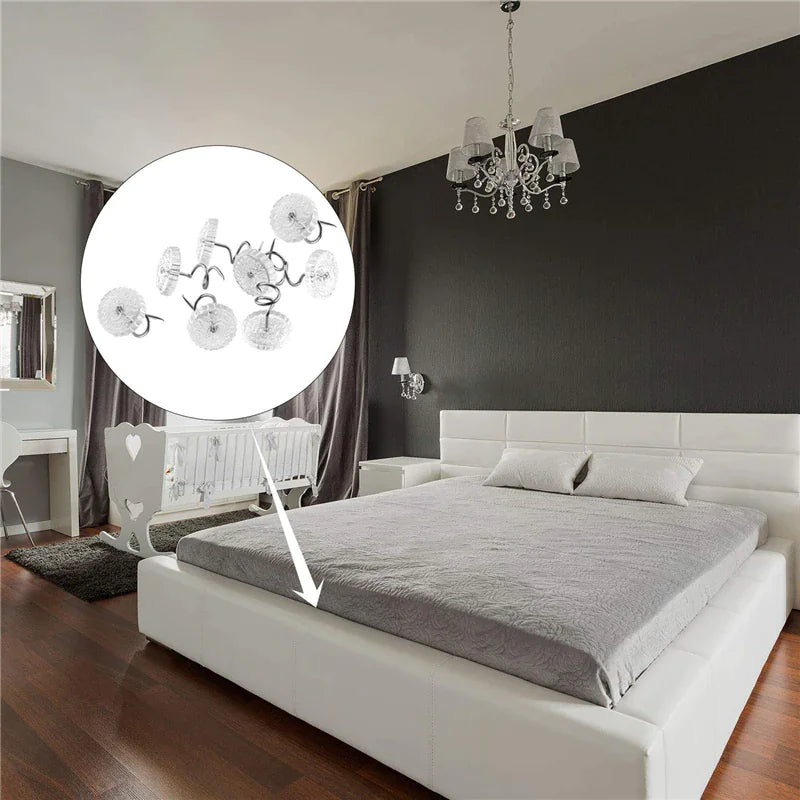 50 Pcs Upholstery Tacks Headliner Pins Clear Heads Twist Bed Fabric Sofa Chair WEM Support (www.WEM.support)