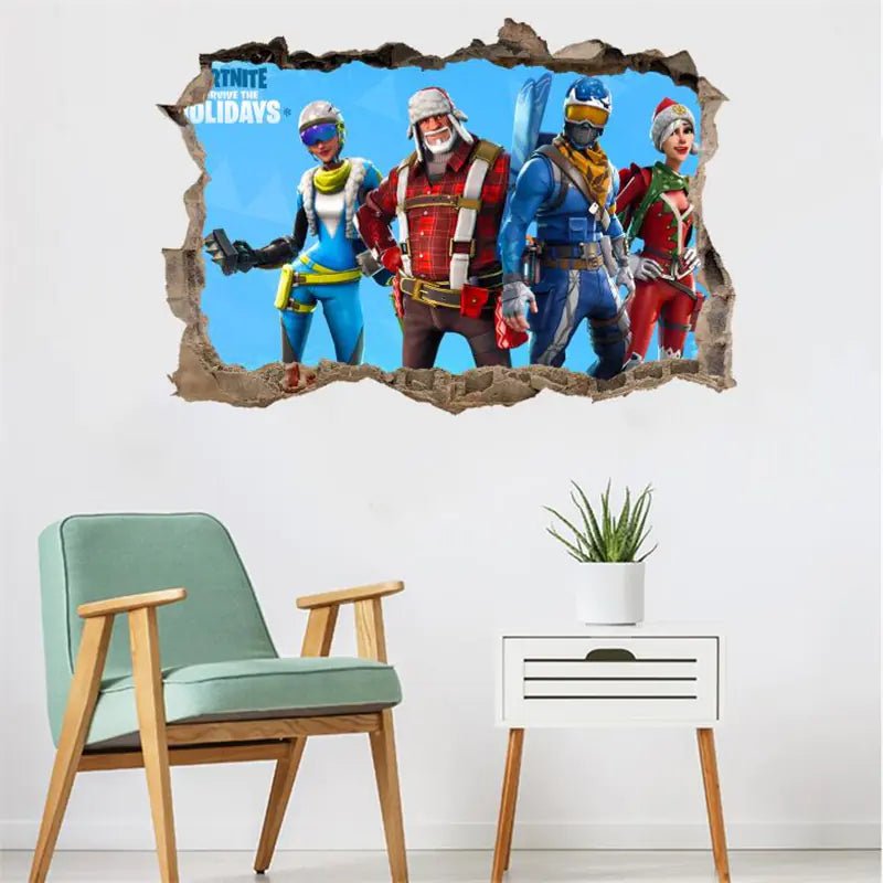 3D Fortnite PVC Wall Stickers for Home Decor - Catch Cards