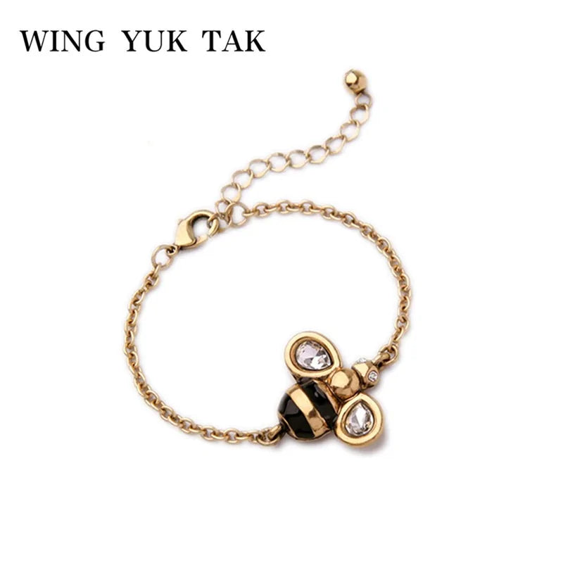 Simple Bee Bracelet with Dangle WEM Support (www.WEM.support)