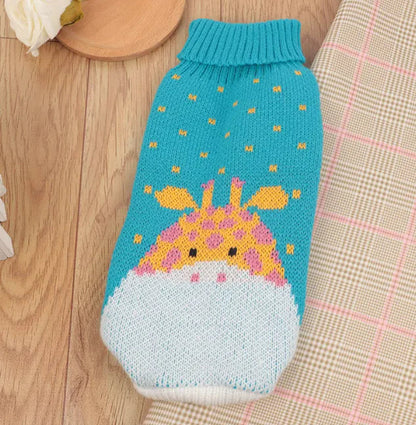 Multi Color Knitting Cat Sweater Lapel Casual HejK.com