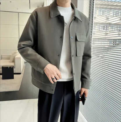 Premium Short Woolen Overcoat