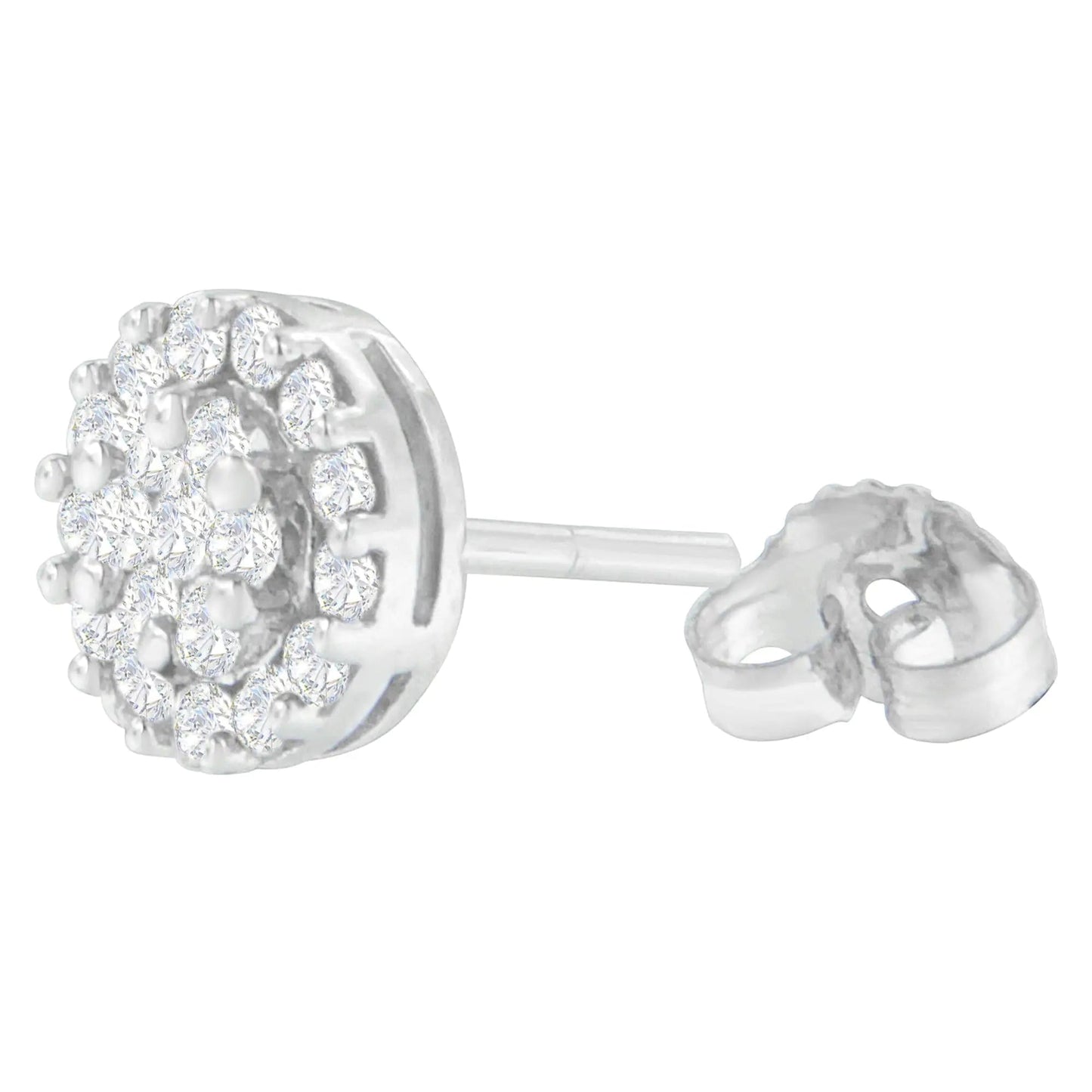 14K White Gold 3/4 cttw Round Cut Diamond Stud Earring (H-I, SI2-I1) WEM Support (www.WEM.support)