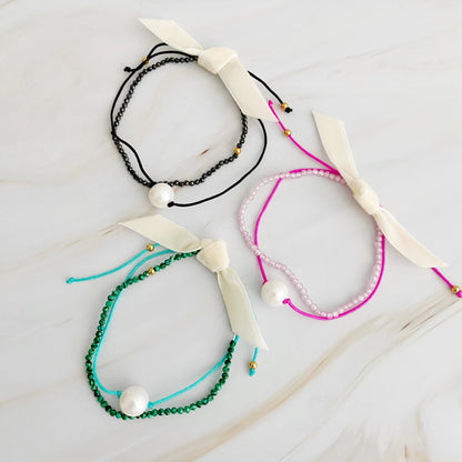 Genuine Pearl Color Dream Bracelet Set Of 2 WEM Support (www.WEM.support)