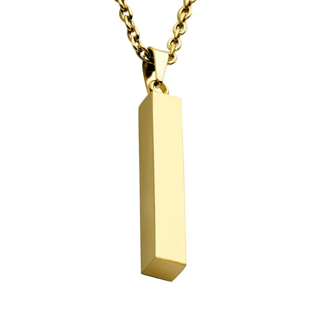 Vertical Bar Stainless Steel Pendant Necklace WEM Support (www.WEM.support)