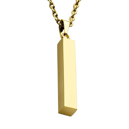 Vertical Bar Stainless Steel Pendant Necklace WEM Support (www.WEM.support)