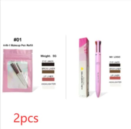 4 - in - 1 Cosmetic Brush – Highlight, Lip, Eye & Brow Pencil - Catch Cards