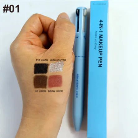 4 - in - 1 Cosmetic Brush – Highlight, Lip, Eye & Brow Pencil - Catch Cards