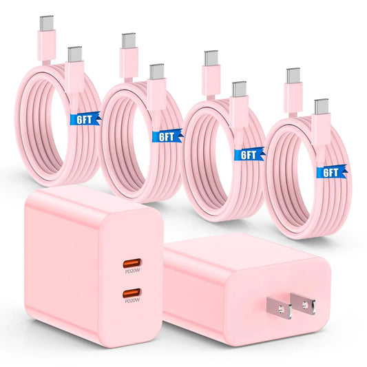 40W Fast Charger for iPhone 16 15 Pro Max Charger Fast Charging,2Pack Dual Port USB C Charging Block with 4Pack 6FT USB C to USB-C Charger Cord for iPhone 16 15 Plus/16 15 Pro Max/iPad Pro/Samsung S24 HejK.com