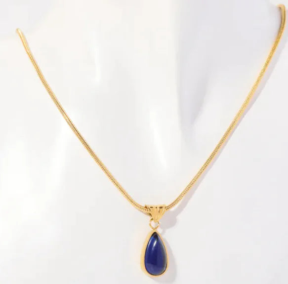 Blue Ocean Water Drop Necklace WEM Support (www.WEM.support)