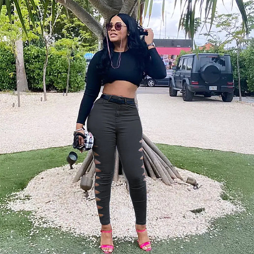 Casual Solid Color Ripped Jeans for Fashion Lovers HejK.com Marketplace LLC