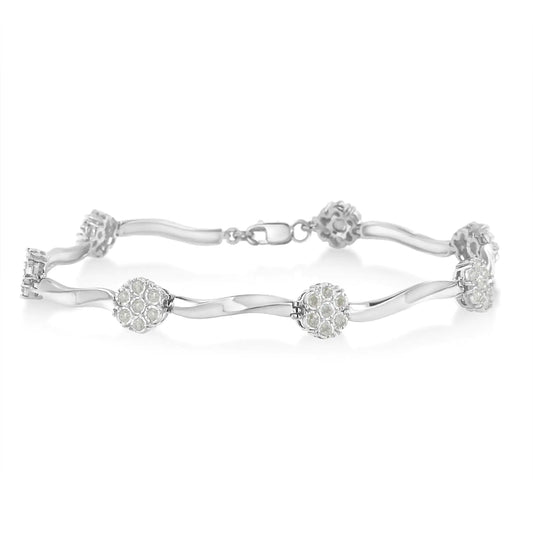 Sterling Silver Diamond Link Bracelet (1 cttw, H-I Color, I1-I2 Clarity) WEM Support (www.WEM.support)