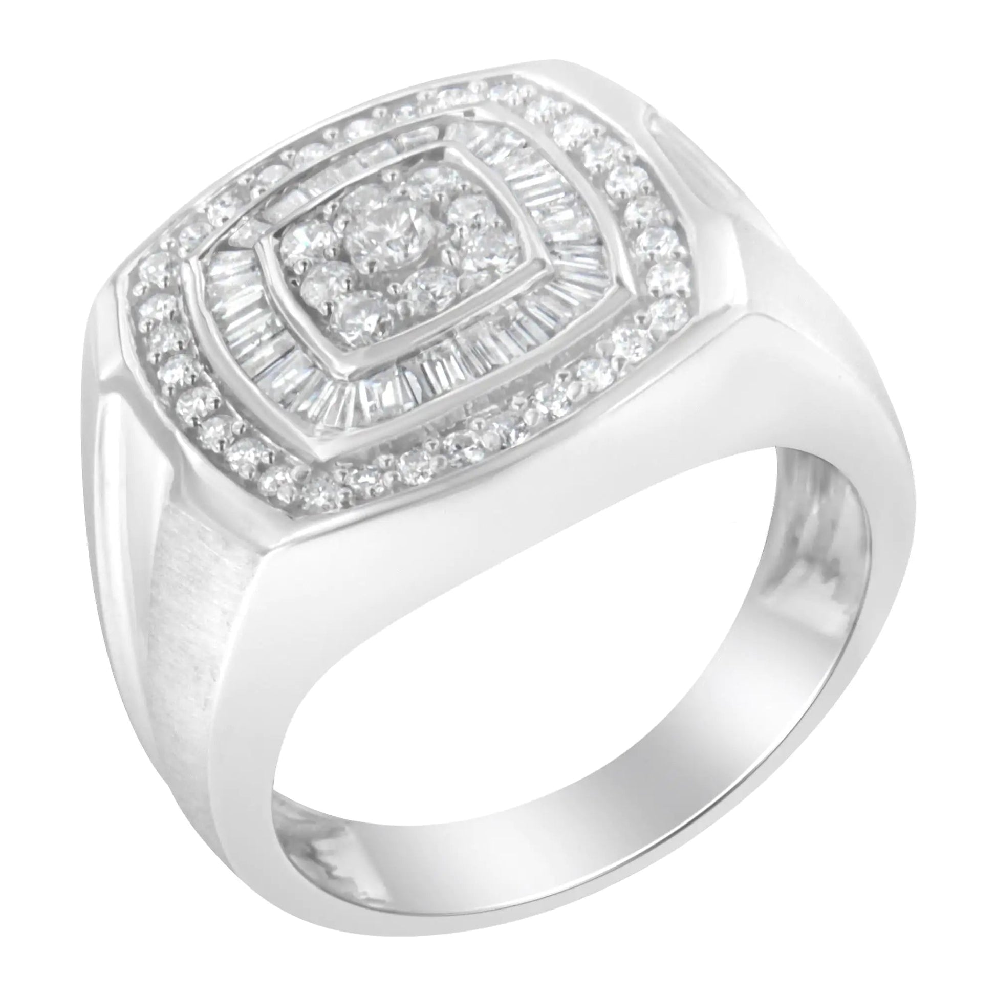 14K White Gold Men's Diamond Band Ring (1 cttw, H-I Color, SI1-I2 Clarity) WEM Support (www.WEM.support)