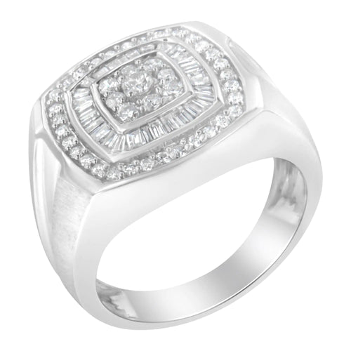 14K White Gold Men's Diamond Band Ring (1 cttw, H-I Color, SI1-I2 Clarity) WEM Support (www.WEM.support)