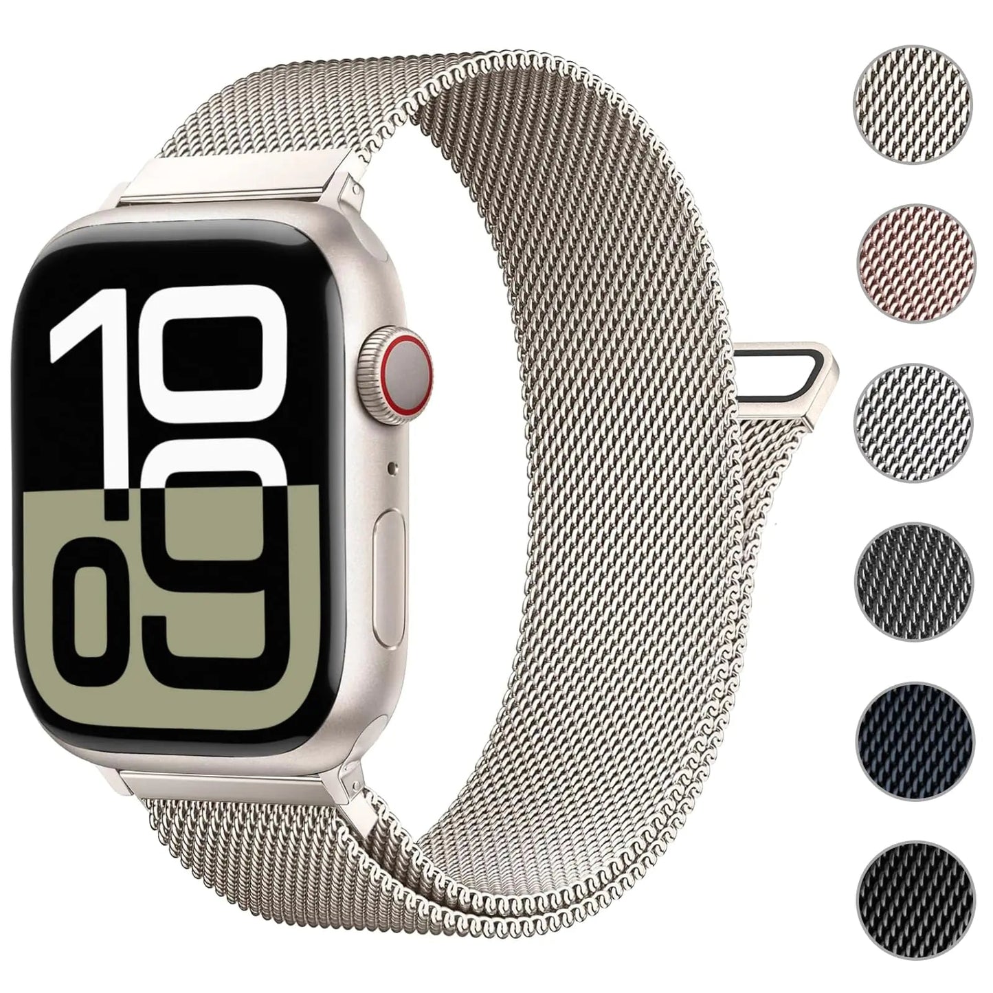 Patented Milanese Loop Compatible with Apple Watch Band 46mm 44mm 45mm 49mm 38mm 40mm 41mm 42mm for Women Men, Magnetic Stainless Steel Clasp for iWatch Bands Series SE 10 9 8 7 6 5 4 3 Ultra 2 1 HejK.com