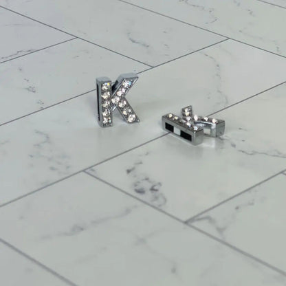 Pavé Letters -Silver Charms WEM Support (www.WEM.support)