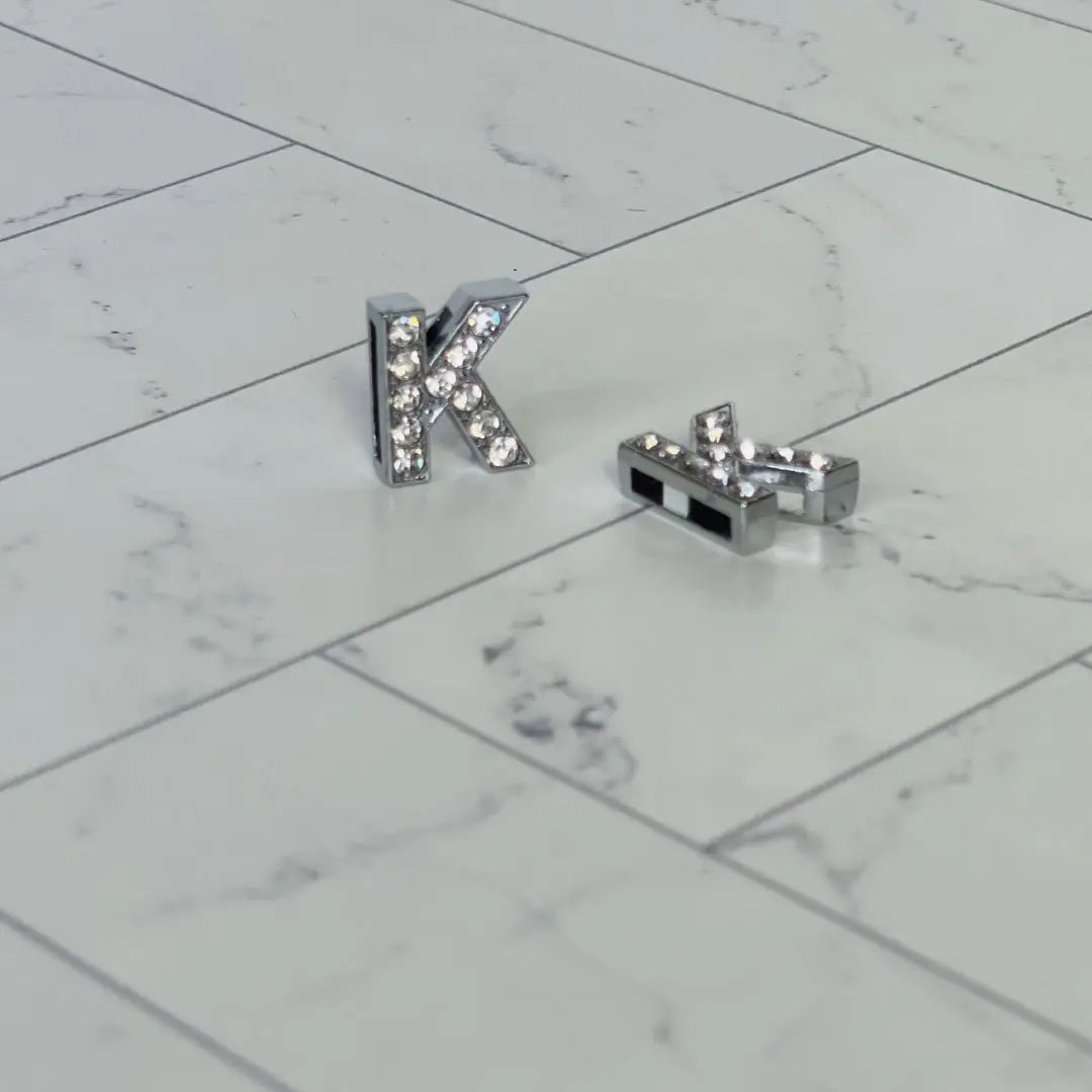 Pavé Letters -Silver Charms WEM Support (www.WEM.support)