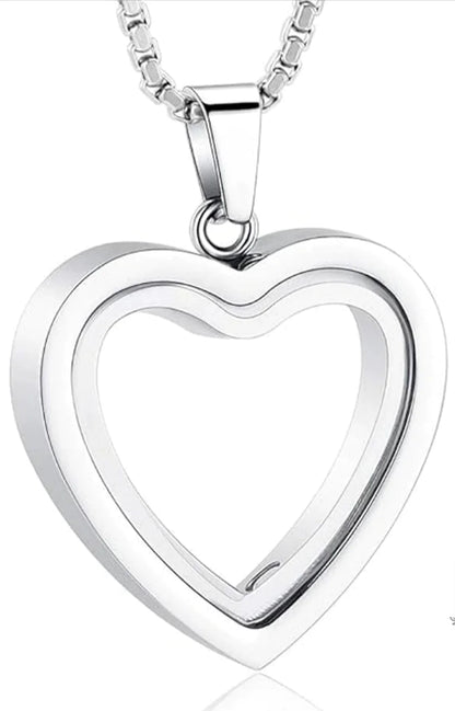 Heartfelt Remembrance: Stainless Steel Heart-Shaped Cremation Pendant WEM Support (www.WEM.support)