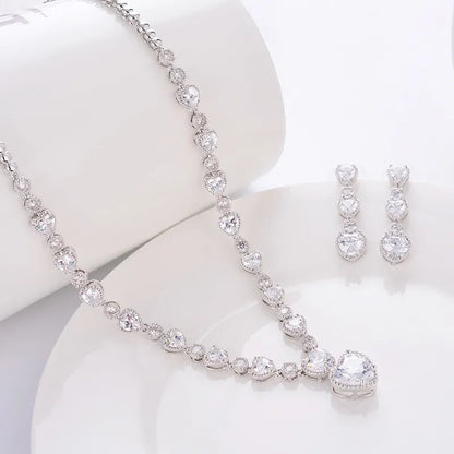 Silver Heart-Shaped Bridal Jewelry Set HejK.com Marketplace LLC