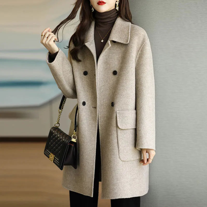 Slim Fit And Mid Length Woolen Coat Fashion WEM Support (www.WEM.support)