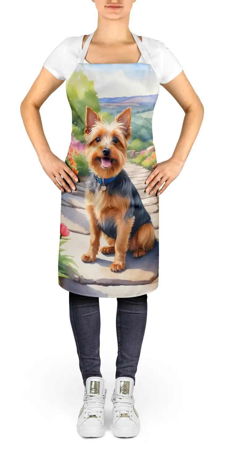 Australian Terrier Spring Garden Apron WEM Support (www.WEM.support)