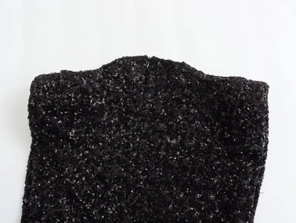 Winter Sleeveless Beaded Mini Dress WEM Support (www.WEM.support)