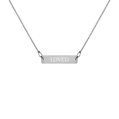 Sterling Silver Loved Bar Necklace WEM Support (www.WEM.support)