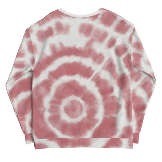 Red Tie-Dye Vibe Tropical Sweatshirt WEM Support (www.WEM.support)