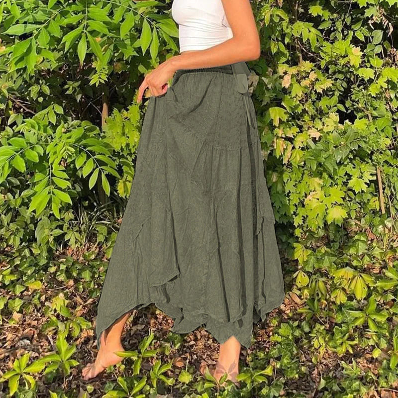 Washed Cotton Pleated Skirt WEM Support (www.WEM.support)