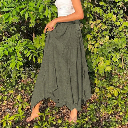 Washed Cotton Pleated Skirt WEM Support (www.WEM.support)