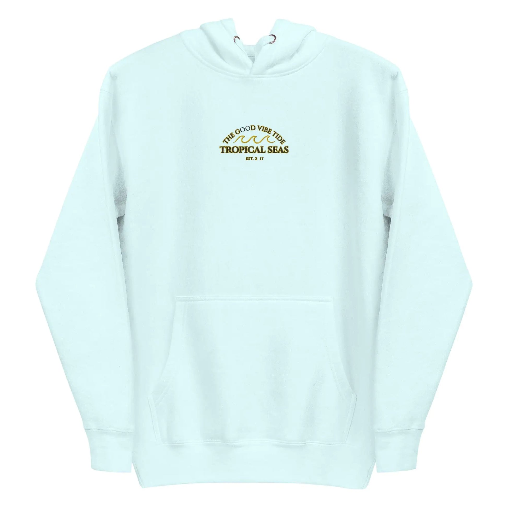Tropical Seas Center Waves Hoodie WEM Support (www.WEM.support)