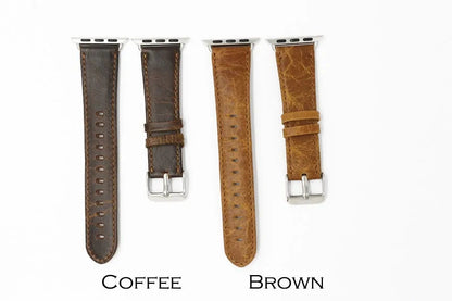 Handmade Vintage Leather iWatch Strap WEM Support (www.WEM.support)