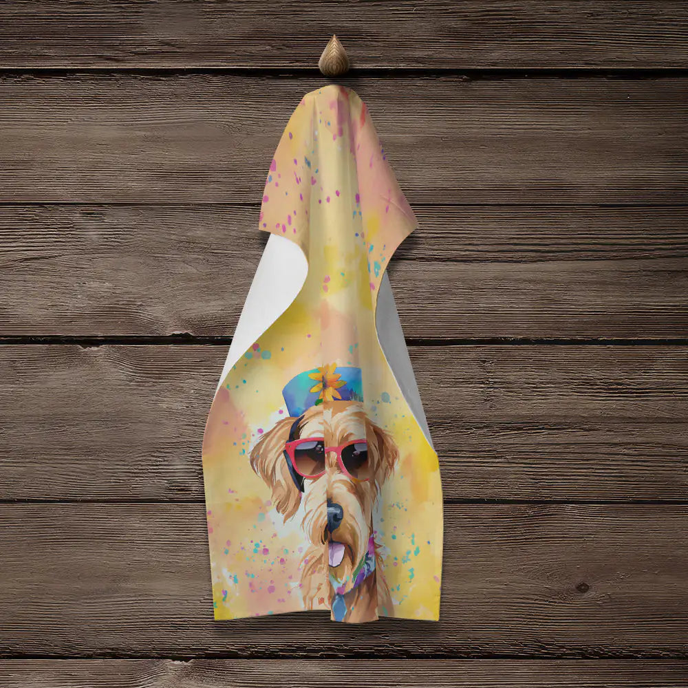 Airedale Terrier Hippie Dawg Kitchen Towel WEM Support (www.WEM.support)