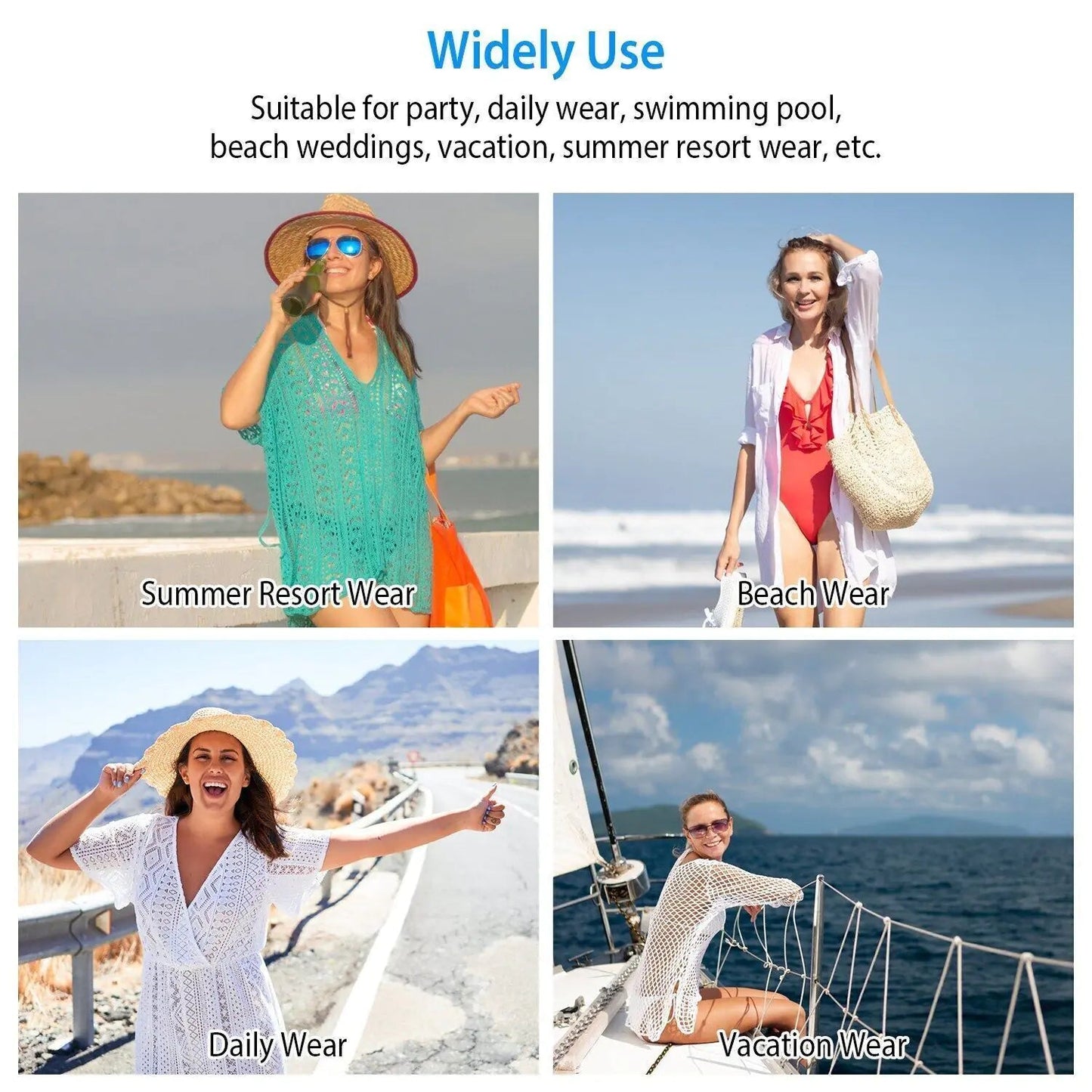 Lace Bathing Suit Cover Up Boho Beach Women Maxi Bikini Sundress Dress Summer US WEM Support (www.WEM.support)