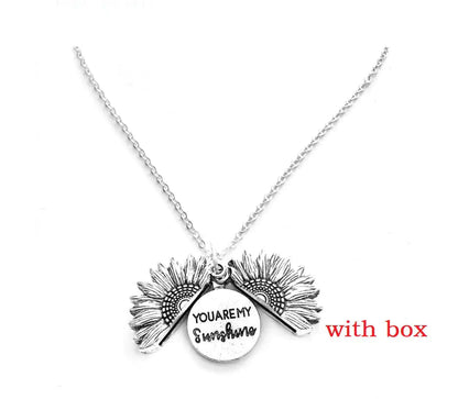 Sunflower Double Lettering Necklace WEM Support (www.WEM.support)