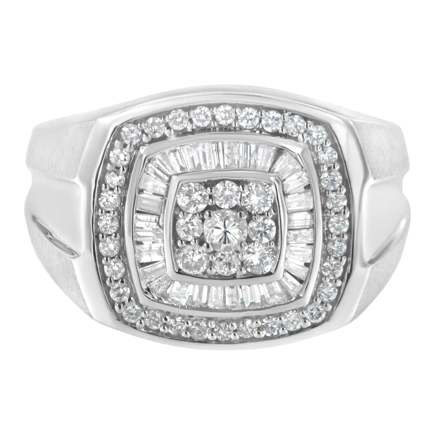 14K White Gold Men's Diamond Band Ring (1 cttw, H-I Color, SI1-I2 Clarity) WEM Support (www.WEM.support)