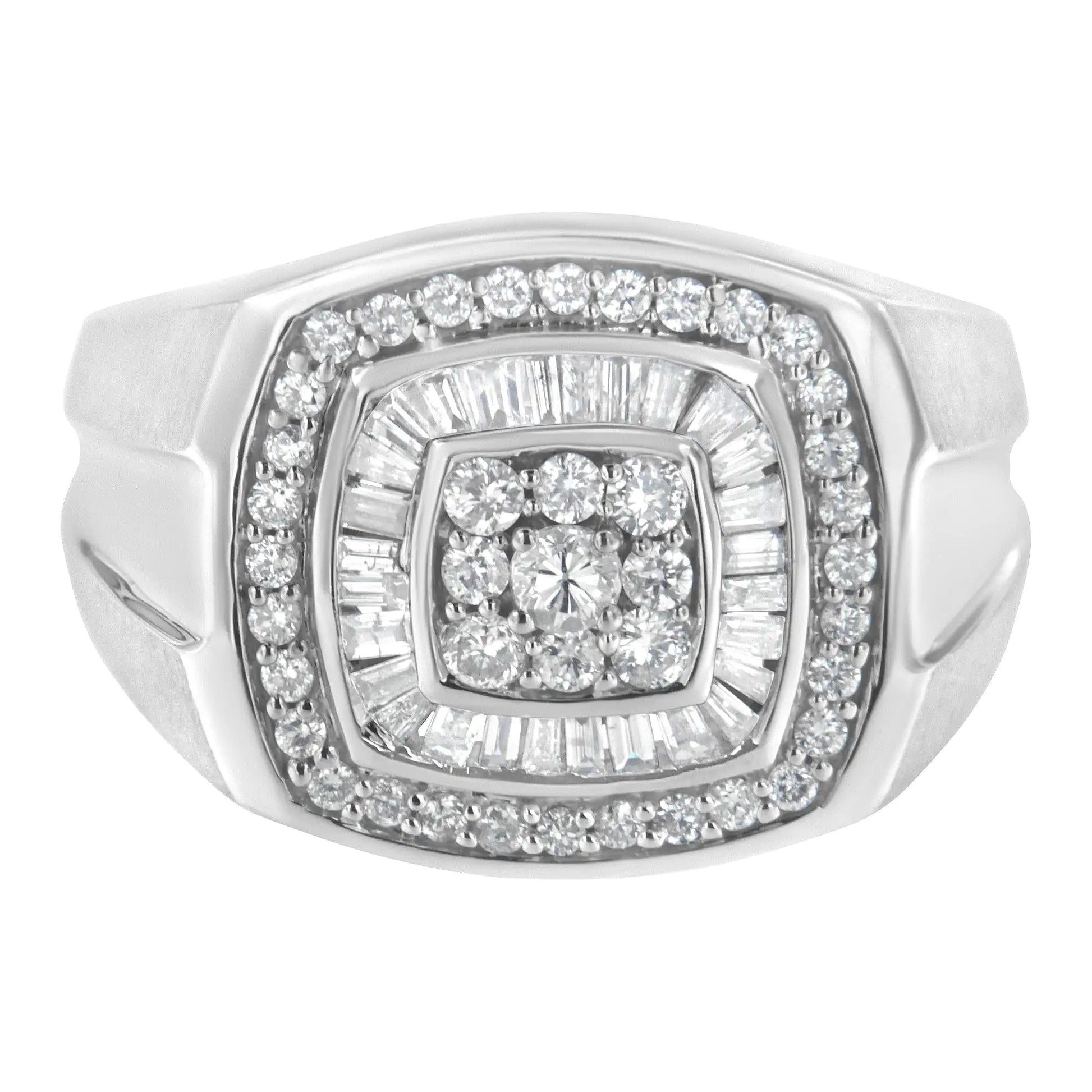 14K White Gold Men's Diamond Band Ring (1 cttw, H-I Color, SI1-I2 Clarity) WEM Support (www.WEM.support)