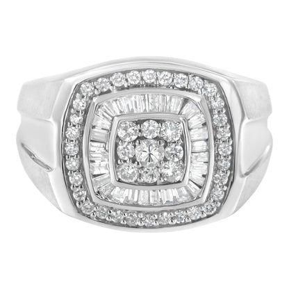 14K White Gold Men's Diamond Band Ring (1 cttw, H-I Color, SI1-I2 Clarity) WEM Support (www.WEM.support)