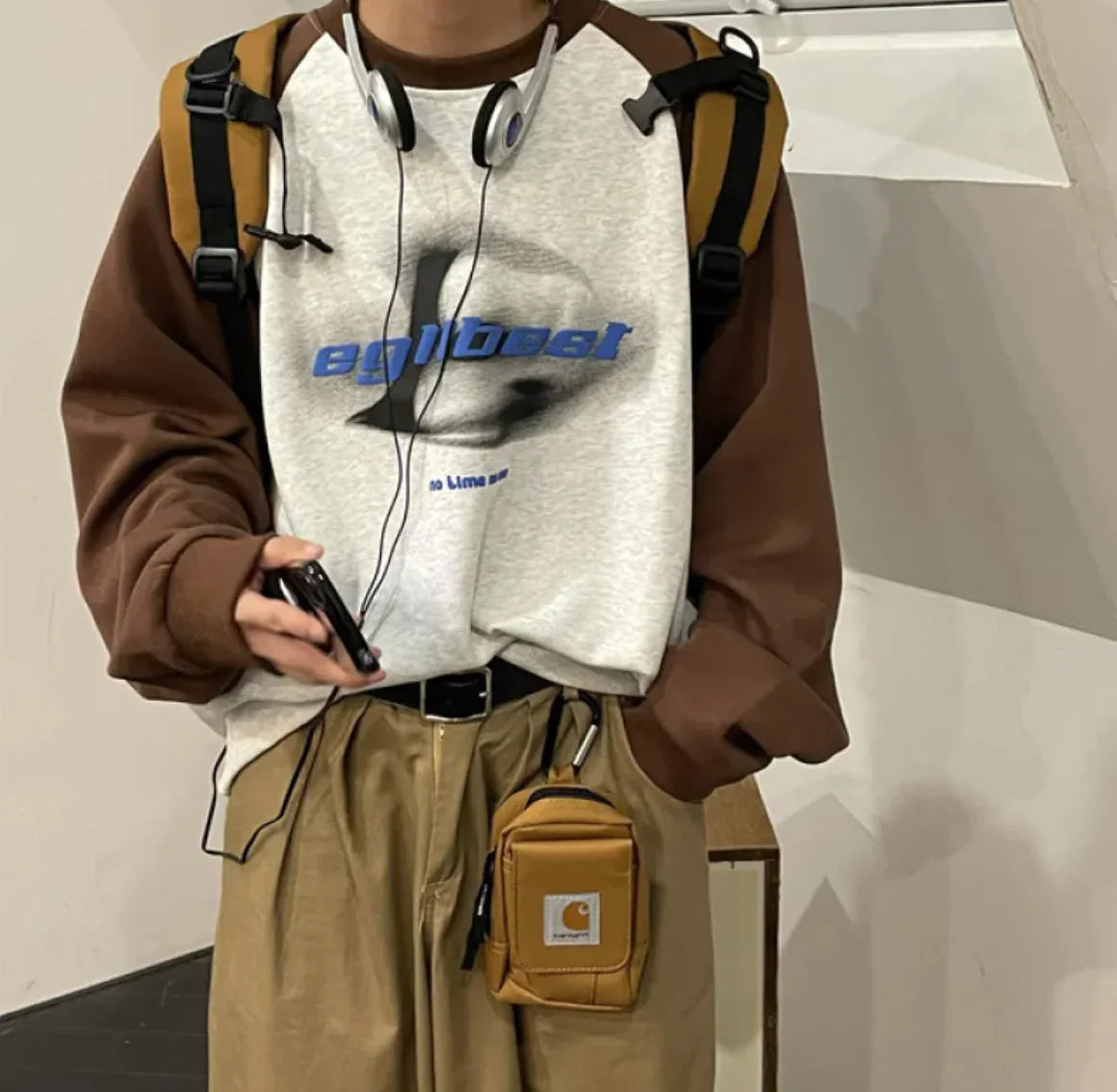 Virtual Shadow Printed Long-Sleeved Sweater WEM Support (www.WEM.support)