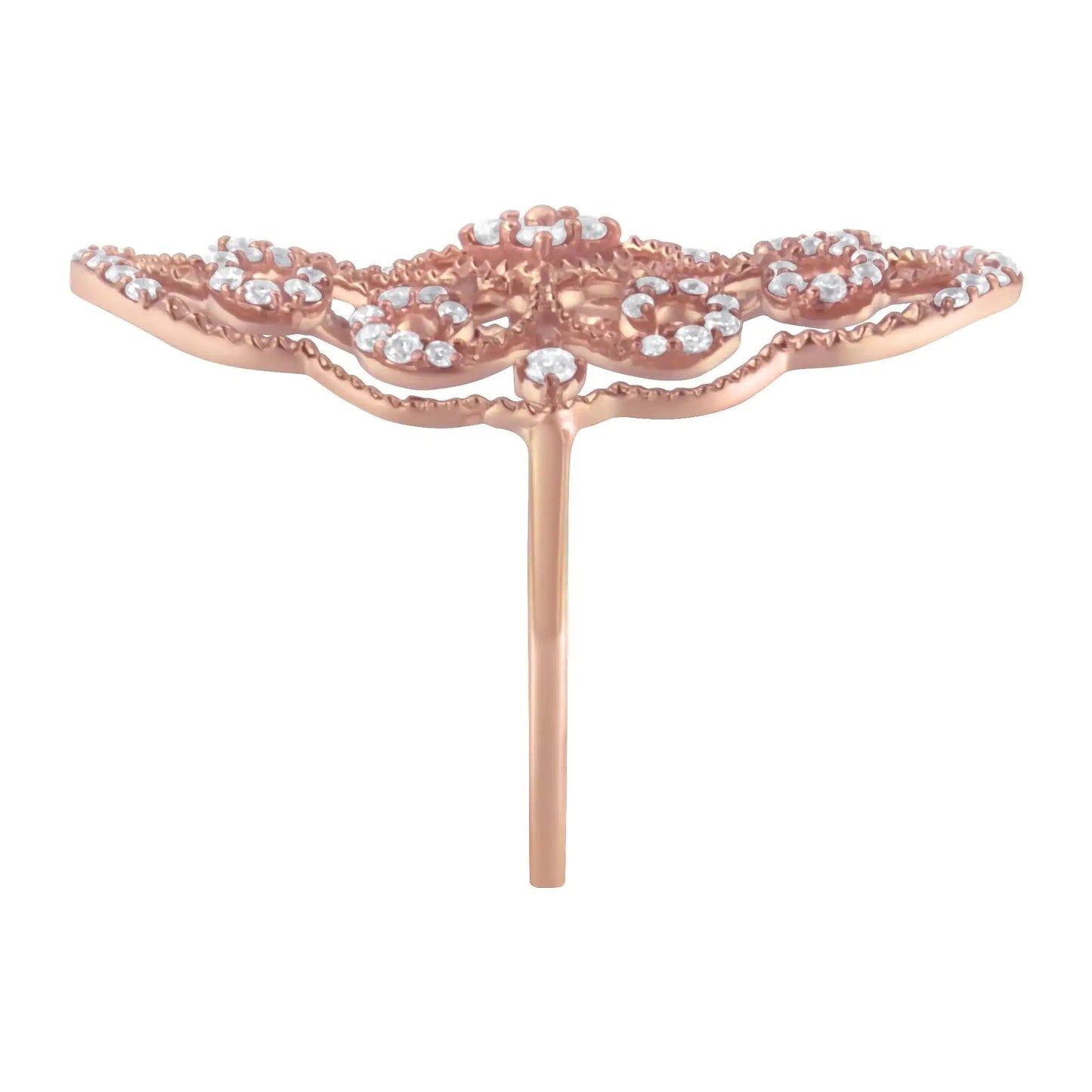 10KT Rose Gold Diamond Cocktail Ring (1/2 cttw, H-I Color, I1-I2 Clarity) WEM Support (www.WEM.support)