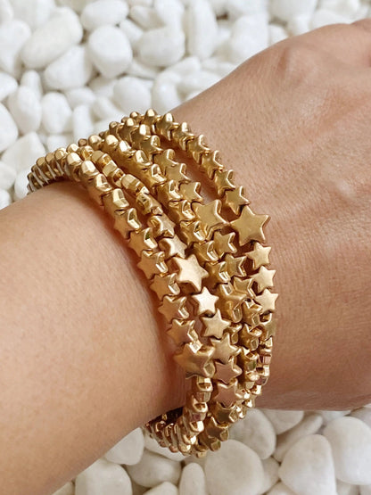 Golden Stars Stretch Bracelet Set WEM Support (www.WEM.support)