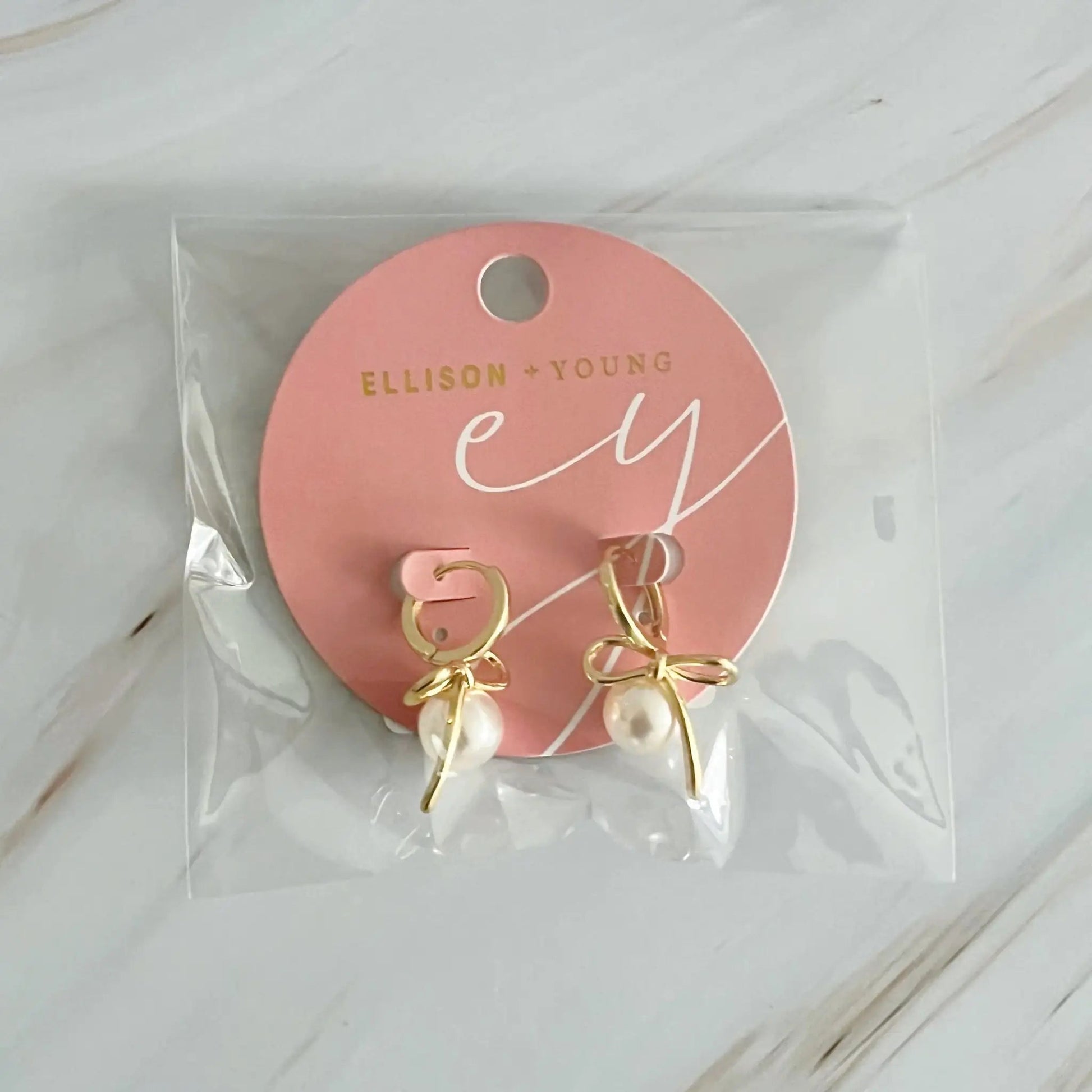 Bowed With Pearl Drop Earrings WEM Support (www.WEM.support)