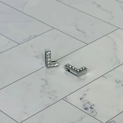 Pavé Letters -Silver Charms WEM Support (www.WEM.support)