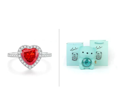 Eternal Rose Teddy Bear Gift Box with Necklace