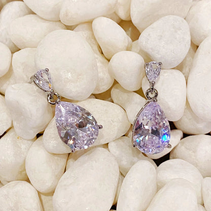 Crystal Clear Teardrop Earrings WEM Support (www.WEM.support)